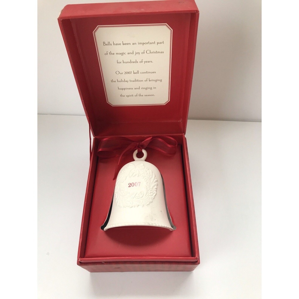 Hallmark Keepsake Ornament Porcelain Dated Bell 2007‎ Presentation Box